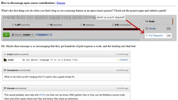 How to discourage open source contributions