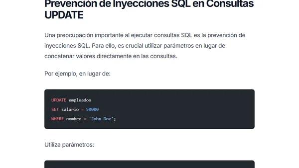 Cómo Hacer un Update en SQL Server