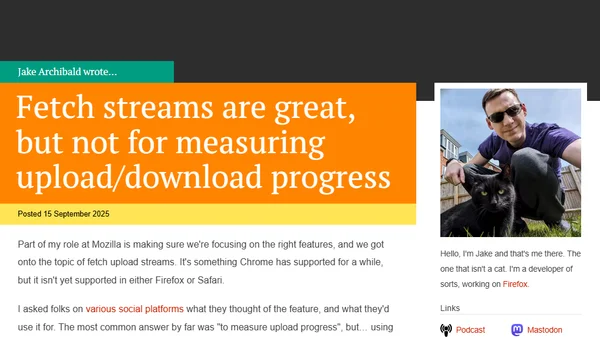 Fetch streams are great, but not for measuring upload/download progress