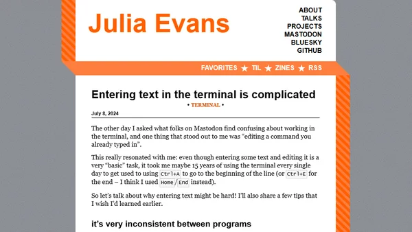 Entering text in the terminal is complicated