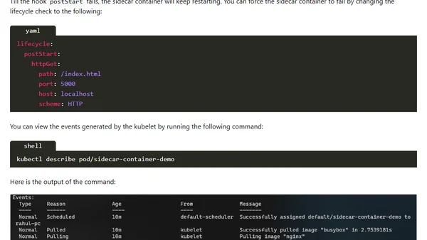 Kubernetes Container Lifecycle Events and Hooks