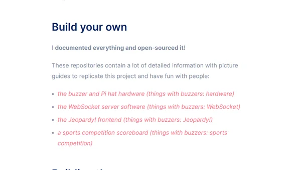 things with buzzers: building your own game-show buzzers