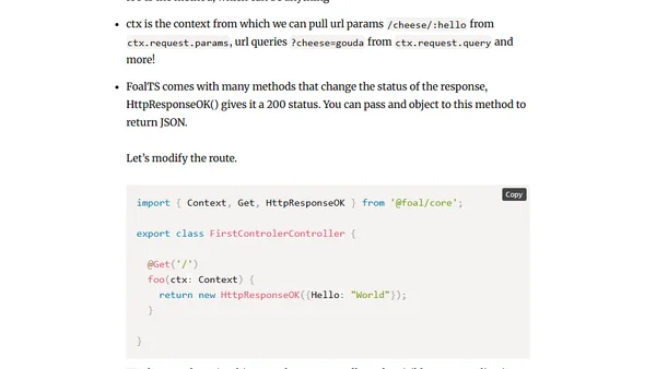 FoalTS - Building a Typescript Based API