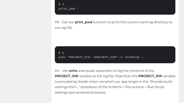 Debug Xcode Scheme Pre & Post Actions | The Swift Dev Blog