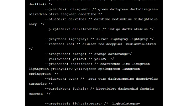 Every CSS Named Color Organized by Palette