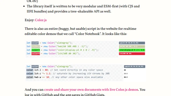 Releasing Color.js: A library that takes color seriously