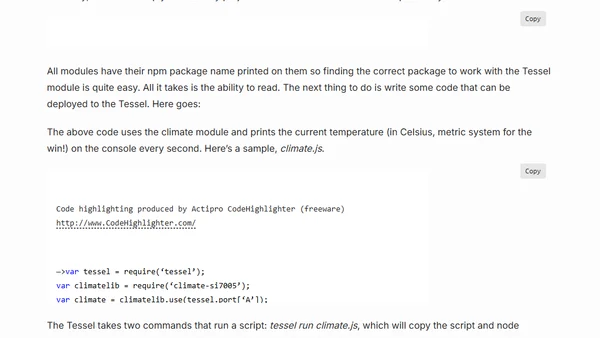 Getting Started with the Tessel