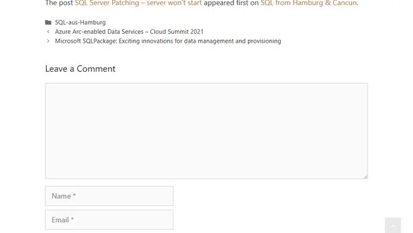 SQL Server Patching – server won’t start
