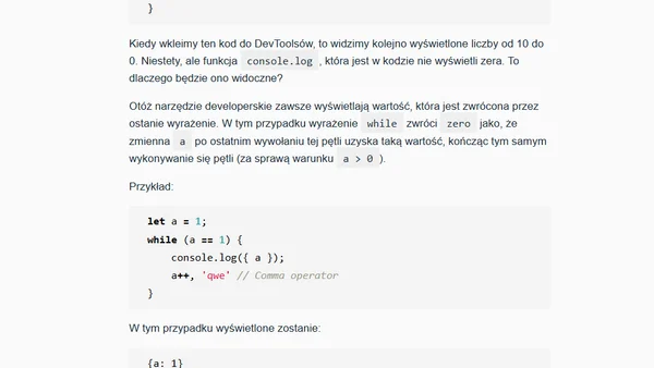 Pytanie rekrutacyjne nr 1: Stwórz pętle, która będzie wyświetlała liczby od 10 do 0 — JavaScript Developer