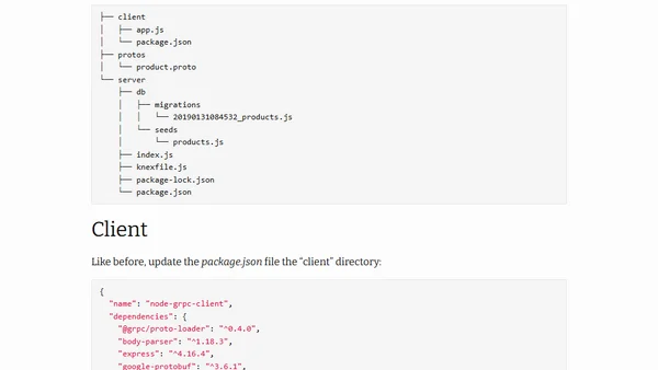 Node, gRPC, and Postgres