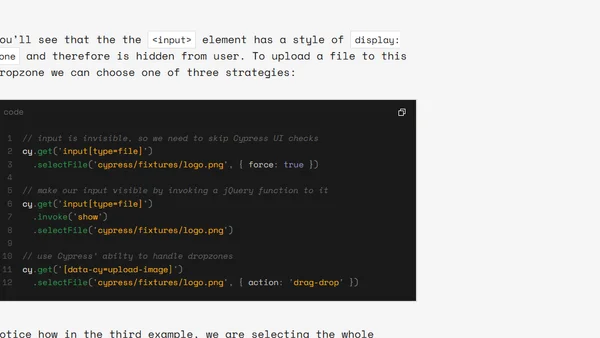 Cypress basics: Uploading a file