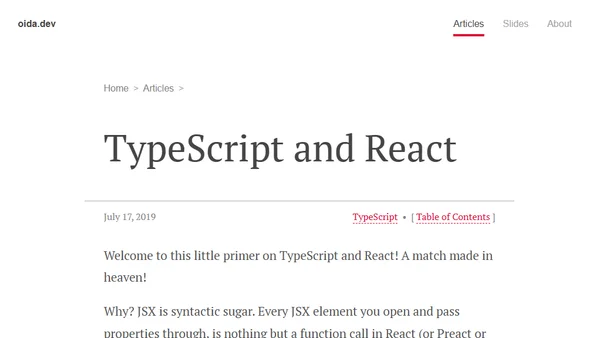 TypeScript and React