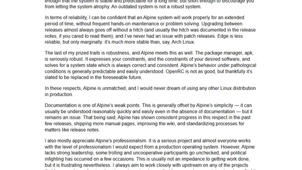 In praise of Alpine Linux