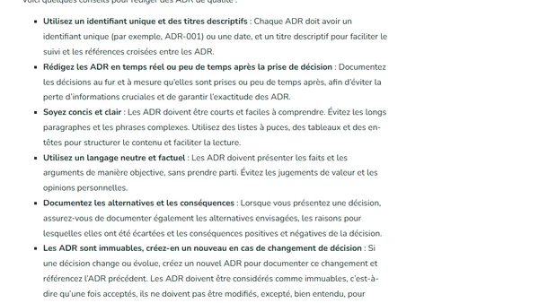 Clarifiez les décisions techniques avec les ADRs