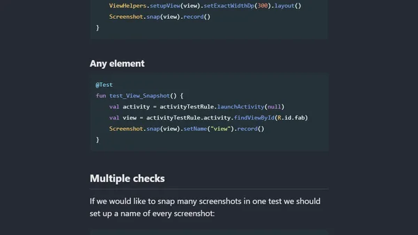 Screenshot testing in Espresso