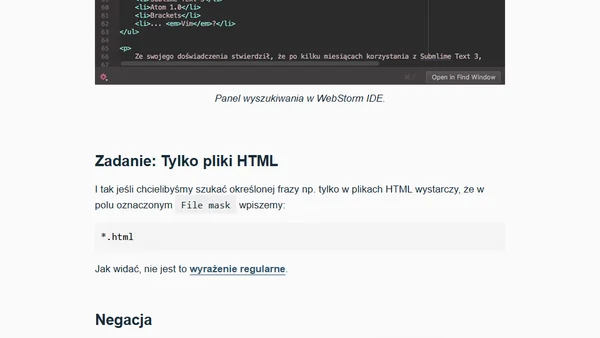WebStorm: Jak być mistrzem wyszukiwania?
