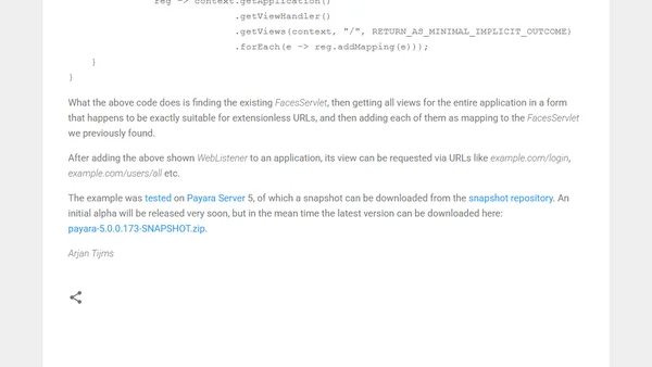 Extensionless URLs with JSF 2.3