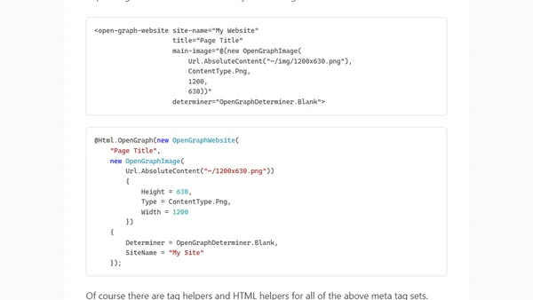 Social TagHelpers for ASP.NET Core