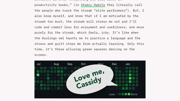 Loving and hating the streak