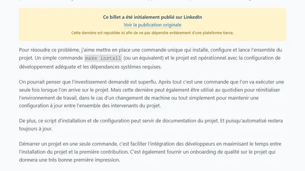 L'onboarding développeur en 1 étape