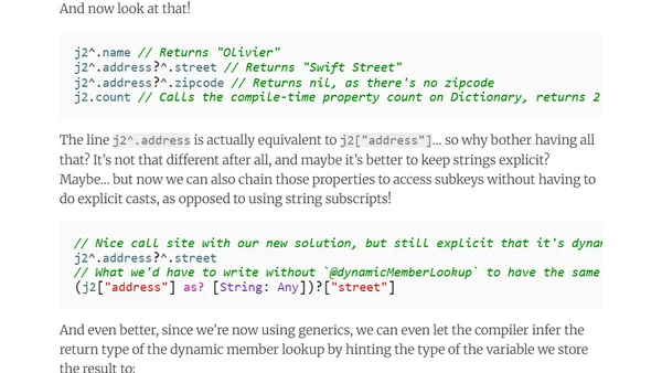 Exploring @dynamicMemberLookup