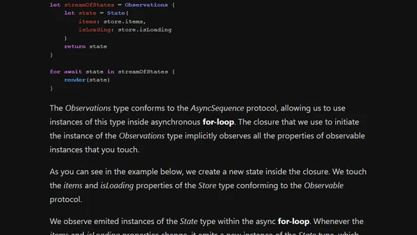 Streaming changes with Observations