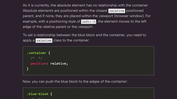 static, relative, absolute, fixed, sticky - Understanding the difference