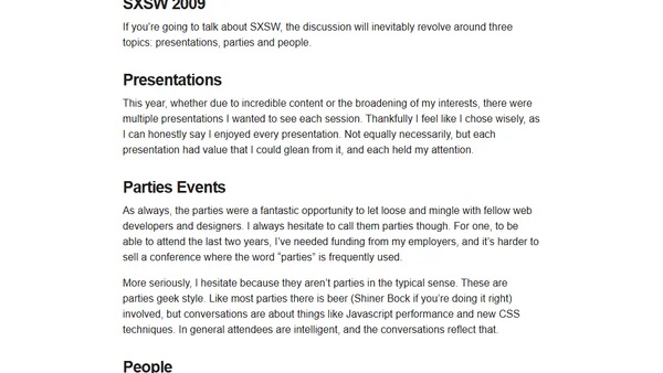 SXSW 2009: In 350 Words or Less