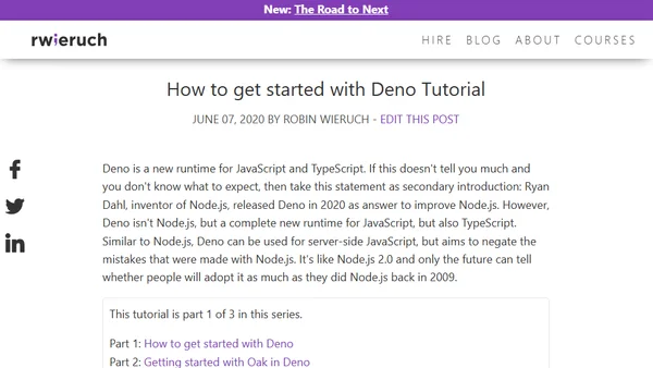 How to get started with Deno Tutorial