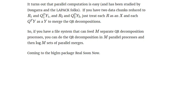 Big data linear models