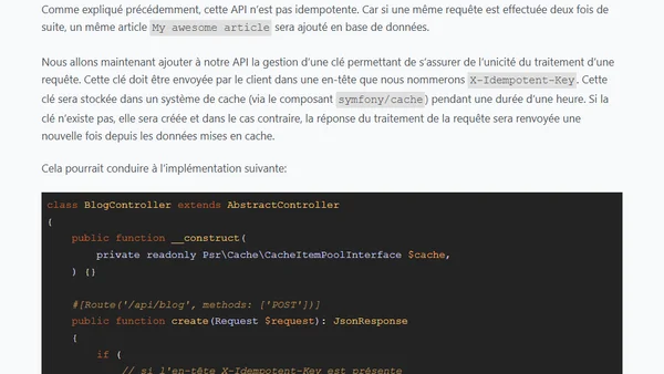 Écrire une API idempotente (exemple en PHP avec Symfony)