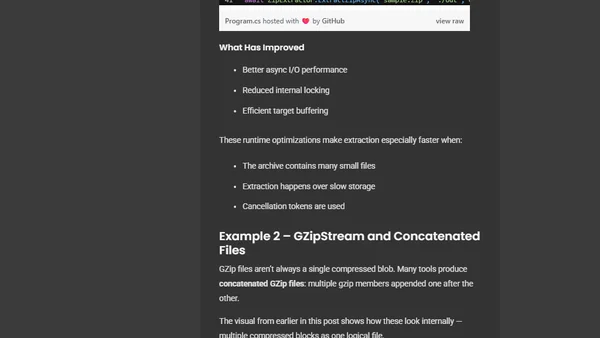 .NET 10: Zip and GZip API Improvements