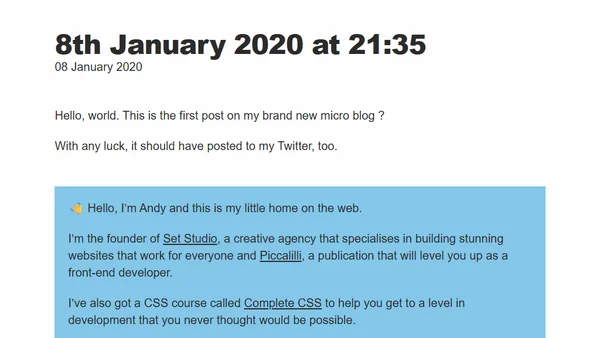 8th January 2020 at 21:35