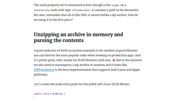 Easy parsing of Excel spreadsheet format with Swift's Codable protocols