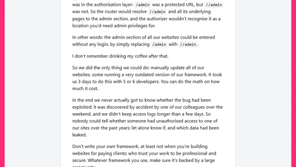 Don't write your own framework