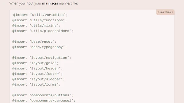 Sass Director and Manifest Files