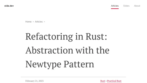 Refactoring in Rust: Abstraction with the Newtype Pattern