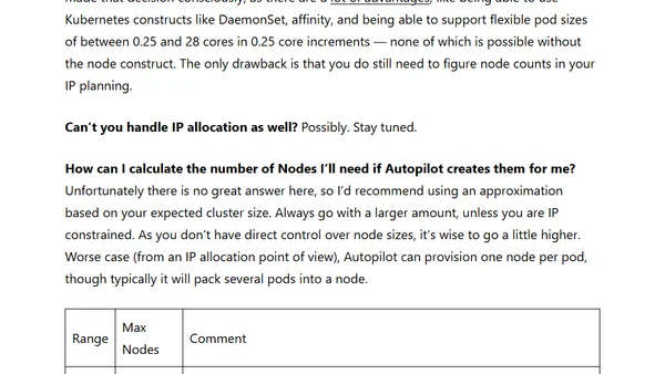 Choosing the right network size for Autopilot