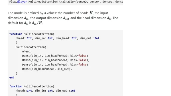 Generative transformer from first principles in Julia