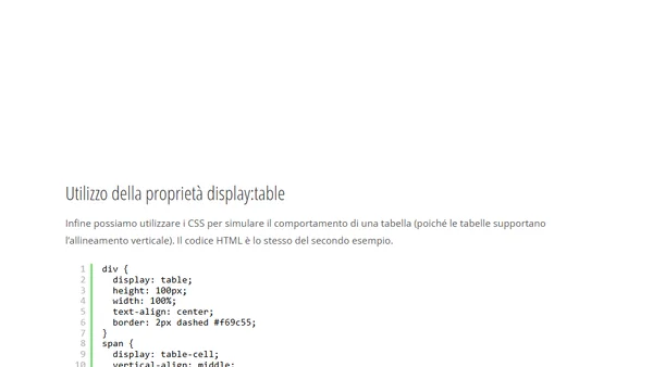 Come faccio a centrare verticalmente un testo in un div?