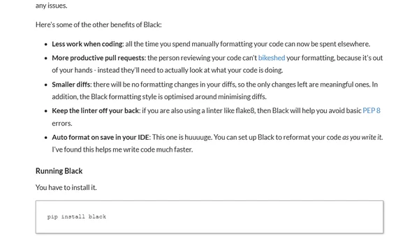 Never think about Python formatting again