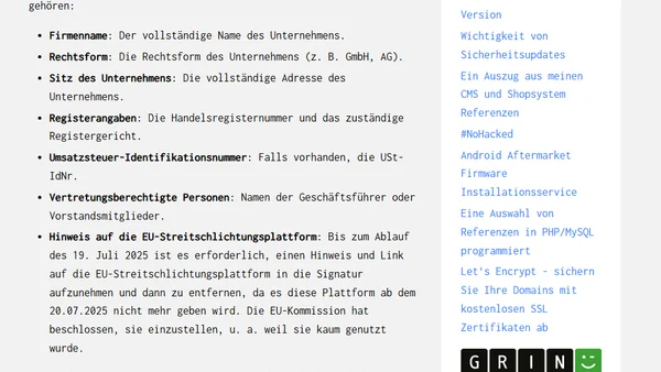 Geschäftliche E-Mails im Einklang mit RFC 3676