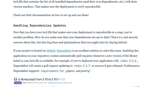 Dependencies Handling in Python