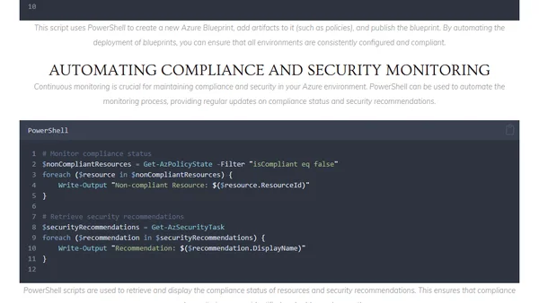 Compliance and Security in Azure with PowerShell