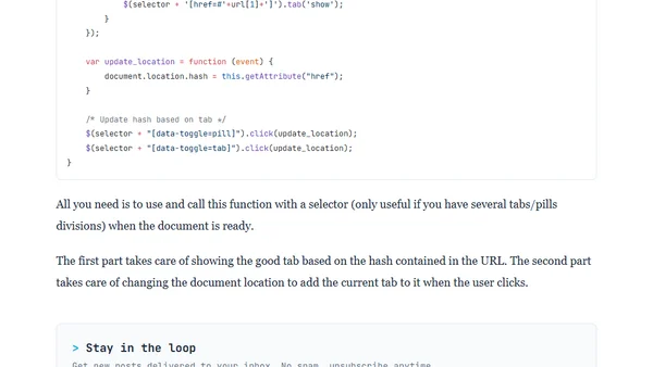 How to make Twitter's Bootstrap tabs bookmarkable