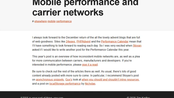 Mobile performance and carrier networks