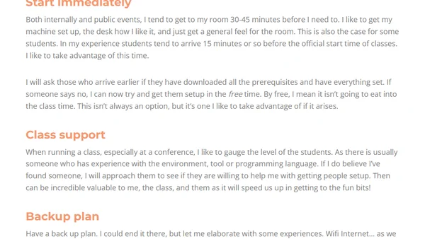 How I Get Technical Workshops Up and Running