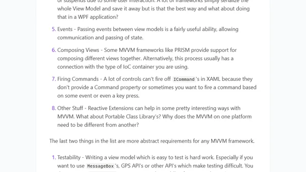 Model-View-ViewModel (MVVM) - Part 1 - Overview