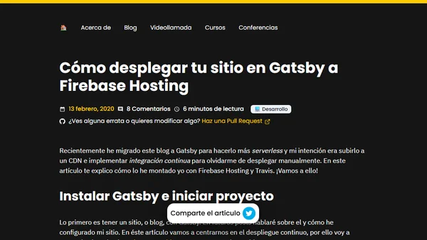 Cómo desplegar tu sitio en Gatsby a Firebase Hosting