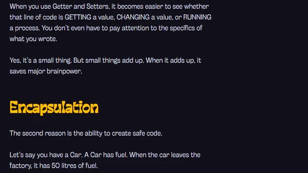 Why use Getters and Setters functions